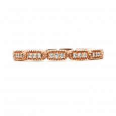 0.11 Carat White Diamond Ring Band in 14K Rose Gold (RG0504)