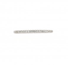 0.12 Carat Diamond Half Eternity Stackable Ring Band in 14K White Gold