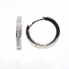 0.12 Carat Diamond huggie earring in 14k white gold