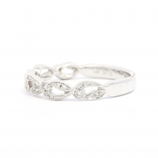 0.12 Carat White Diamond Fancy Ring Band in 14K White Gold