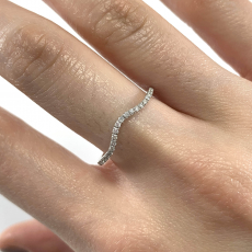 0.12 Carat White Diamond Stackable Ring in 14K White Gold