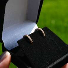 0.13 Carat White Diamond Huggie Hoop Earrings in 14K Rose Gold (ER1263)