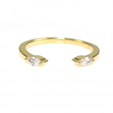 0.14 Carat Marquise Diamond Open Stackable Ring Band In 14K Yellow Gold
