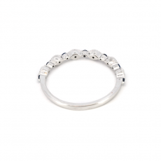 0.15 Blue Sapphire Ring Band in 14K White Gold