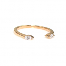 0.15 Carat Marquise Diamond Open Stackable Ring Band In 14K Rose Gold