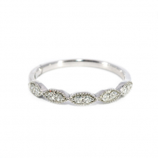 0.15 Carat White Diamond Stackable Ring Band in 14K White Gold