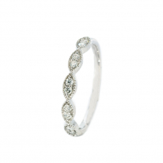 0.15 Carat White Diamond Stackable Ring Band in 14K White Gold