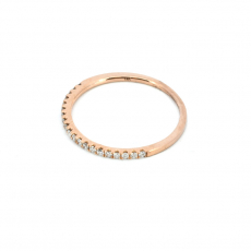 0.16 Carat Halfway Stackable Wedding Diamond Ring Band In 14k Rose Gold