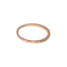 0.16 Carat Halfway Stackable Wedding Diamond Ring Band In 14k Rose Gold