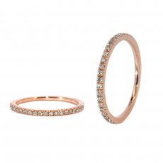 0.16 Carat White Diamond Ring Band in 14K Rose Gold
