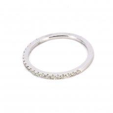 0.16 Carat White Diamond Ring Band in 14K White Gold