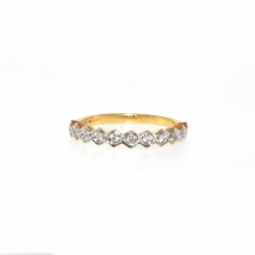 0.16 Carat White Diamond Stackable Ring Band In 14k Dual Tone Gold (Yellow/White)