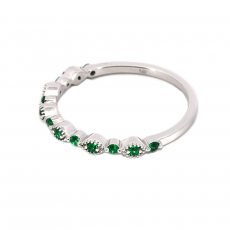 0.17 Carat Emerald Ring Band in 14K White Gold