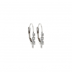 0.20 Carat White Diamond Hoop Earrings in 14K White Gold (ER0450)