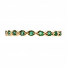0.21 Carat Colombian Emerald Ring Band in 14K Yellow Gold