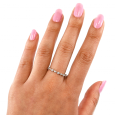 0.21 Carat Diamond Stackable Wedding Ring Band In 14k White Gold