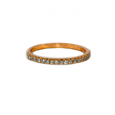 0.21 Carat Halfway Stackable Wedding Diamond Ring Band In 18k Rose Gold
