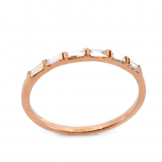 0.23 Carat Baguette Diamond Stackable Ring In 14k Rose Gold