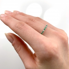 0.27 Carat Emerald and Diamond Ring Band In 14K White Gold