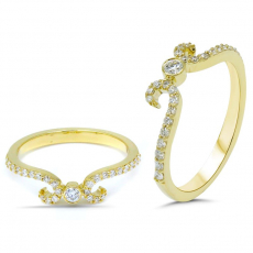 0.278 Carat White Diamond Ring Band in 14K Yellow Gold