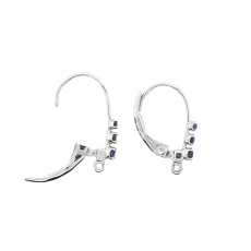 0.29 Carat Sapphire Huggie Earrings in 14K White Gold