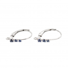 0.29 Carat Sapphire Huggie Earrings in 14K White Gold