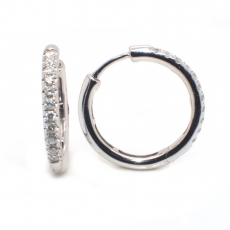 0.39 Carat Diamond Huggie Earring In 14k White Gold
