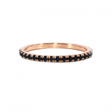 0.40 Carat Blue Sapphire Ring Band in 14K Rose Gold