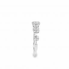 0.42 Carat White Diamond Art Deco Stackable Ring Band In 14k White Gold