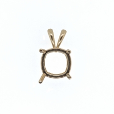 10mm Cushion Pendant Finding in 14K Gold
