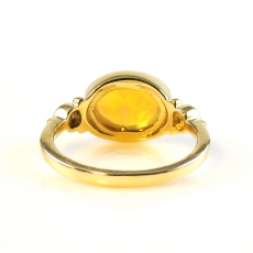 1.41 Carat Ethiopian Opal And Diamond Ring In 14k Yellow Gold