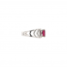 1.81 Carat Madagascar Ruby And Diamond Ring In 14k White Gold