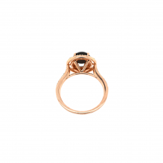 1.97 Carat Black Star Sapphire And Diamond Ring In 14K Rose Gold