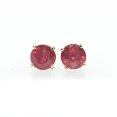 2.02 Carat Madagascar Ruby Stud Earring In 14k Rose Gold