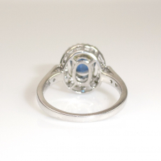2.29 Carat Ceylon Sapphire And Diamond Ring In 18K White Gold