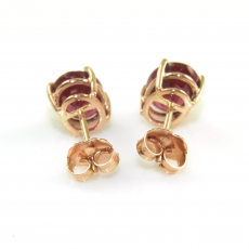 3.85 Carat Madagascar Ruby Stud Earring In 14k Rose Gold