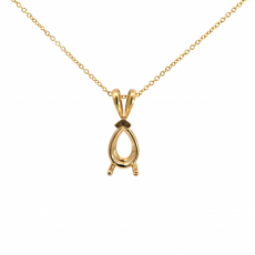 6x4mm Pear Shape Pendant Finding in 14K Gold (Chain Not Included)