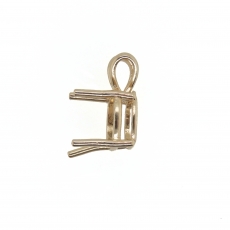 7mm Cushion Pendant Finding in 14K Gold