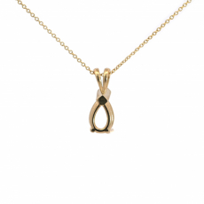 8x5mm Pear Shape Pendant Finding in 14K Gold(Chain Not Included)