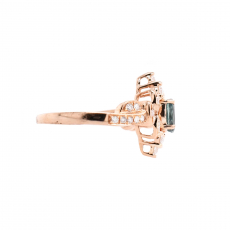 Alexandrite Oval 0.71 Carat Ring in 14K Rose Gold With Diamond Accents