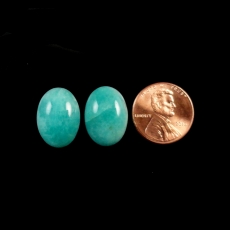 Amazonite Cab Oval 18X13mm Matching Pair Approximately 20 Carat.
