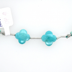 Amazonite Drops Clover Shape 12x12mm Drilled Bead Matching Pair