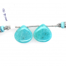 Amazonite Drops Heart Shape 19x19mm Drilled Bead Matching Pair