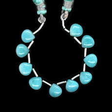 Amazonite Drops Heart Shape 8mm Drilled Beads 10 Piece Line