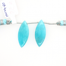 Amazonite Drops Marquise Shape 29x11mm Drilled Bead Matching Pair