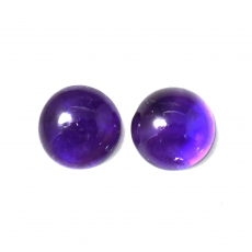 Amethyst Cab 14mm Matching Pair Approximately 17 Carat.