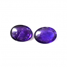 Amethyst Cab Oval 16X12X6mm Matching Pair Approximately 18 Carat.