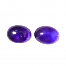 Amethyst Cab Oval 16X12X6mm Matching Pair Approximately 18 Carat.