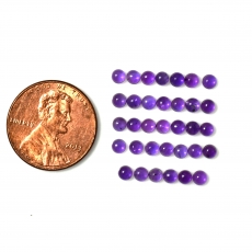 Amethyst Cab Round 3mm Approximately 4 Carat