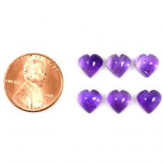 Amethyst Cabs Heart Shape 8mm Approximately 12.0 Carat